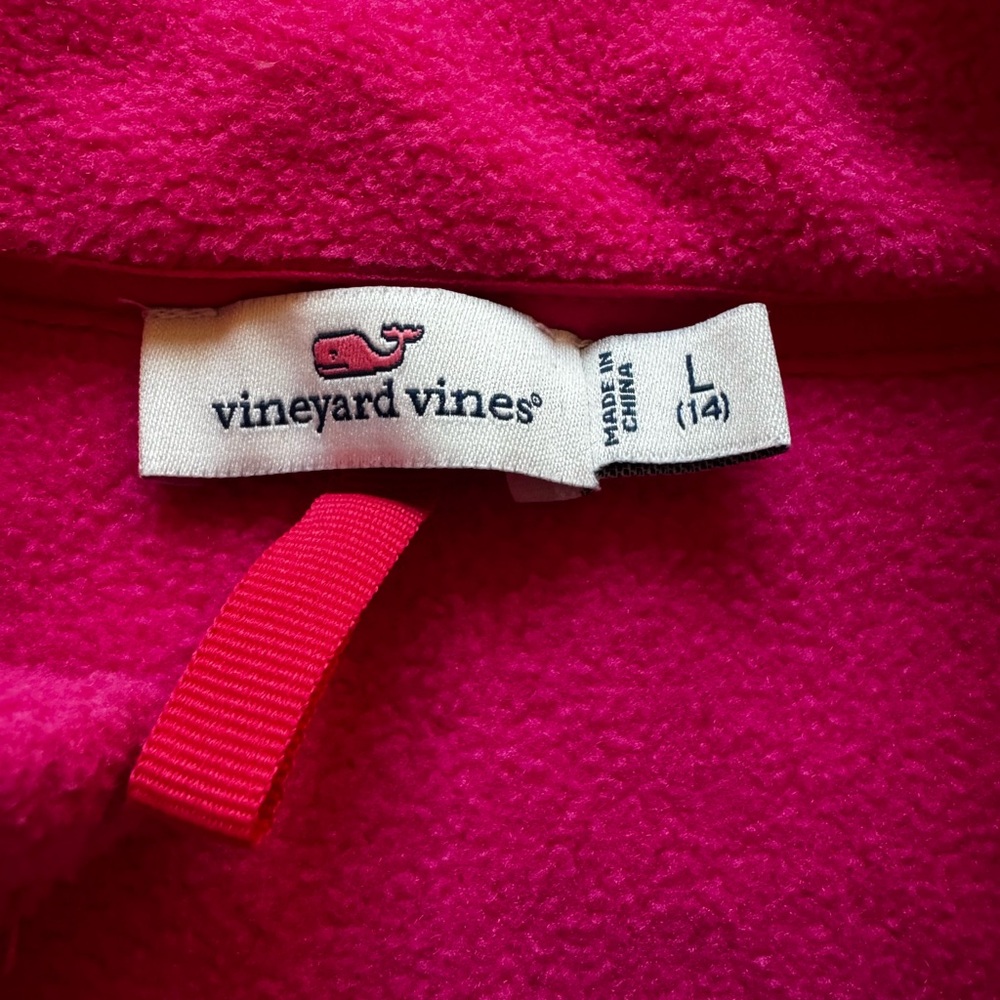 Vineyard Vines Girl’s Large (14) Bright Pink Fleece Vest in VGUC - Picture 2 of 6
